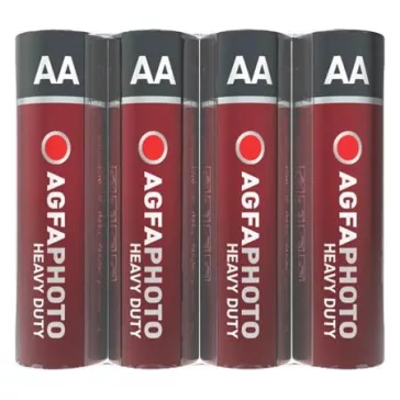   Elem, AA, 4 db, féltartós (szén-cink), zsugor, AGFAPHOTO "Heavy Duty"