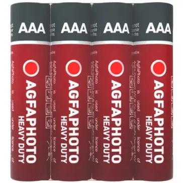   Elem, AAA, 4 db, féltartós (szén-cink), zsugor, AGFAPHOTO "Heavy Duty"
