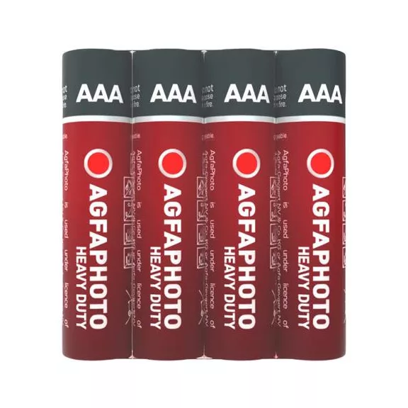 Elem, AAA, 4 db, féltartós (szén-cink), zsugor, AGFAPHOTO "Heavy Duty" Elem, AAA, 4 db, féltartós (szén-cink), zsugor, AGFAPHOTO "Heavy Duty"