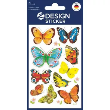   Matrica, papír, 3 ív, 76x120 mm, AVERY ZWECKFORM, "Z-Design No.4462", lepkék