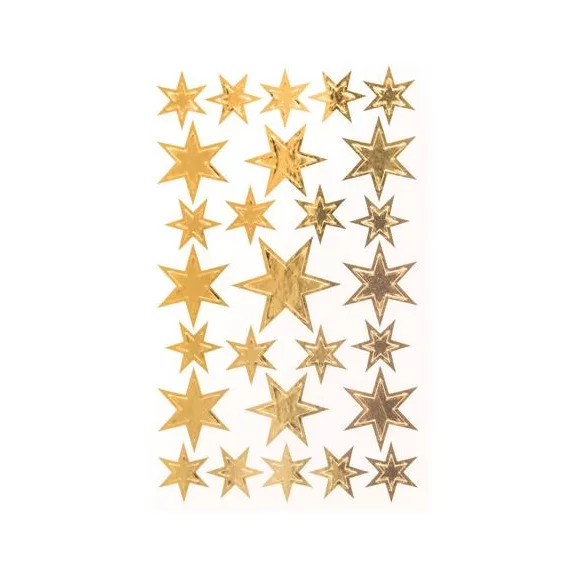 Matrica,  1 ív, 76x120 mm, AVERY ZWECKFORM, "Z-Design No.52252", arany csillagok