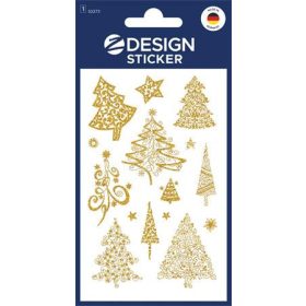   Matrica, papír, 1 ív, 76x120 mm, AVERY ZWECKFORM, "Z-Design No.52273", arany fenyőfák