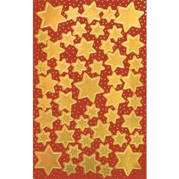   Matrica, 2 ív, 76x120 mm, AVERY ZWECKFORM, "Z-Design No.52806", arany csillagok