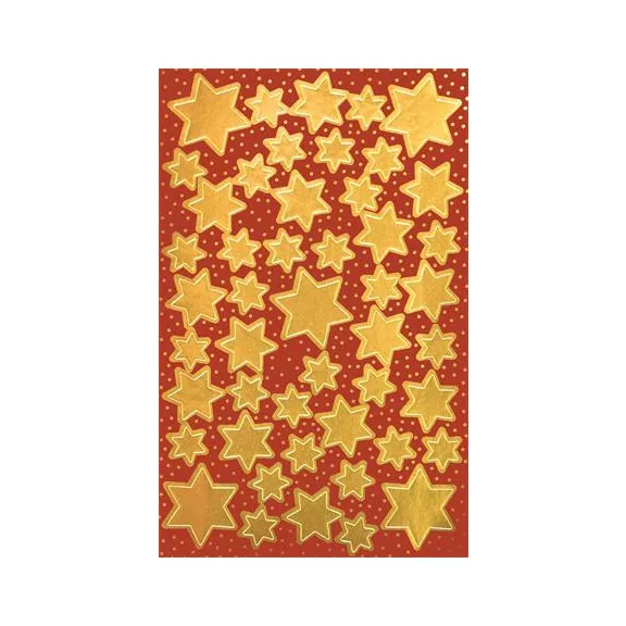 Matrica, 2 ív, 76x120 mm, AVERY ZWECKFORM, "Z-Design No.52806", arany csillagok