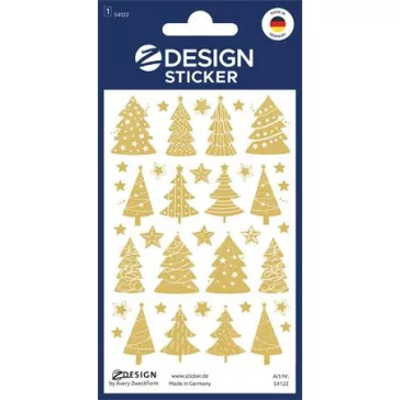   Matrica, 1 ív, 76x120 mm, AVERY ZWECKFORM, "Z-Design No.54122", karácsonyfa