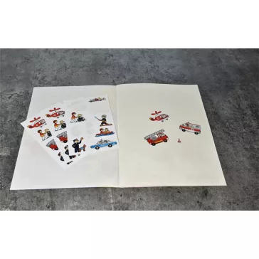   Matrica, papír,  3 ív, 76x120 mm, AVERY ZWECKFORM, "Z-Design No.54137", mentősök, rendőrök, tűzoltók