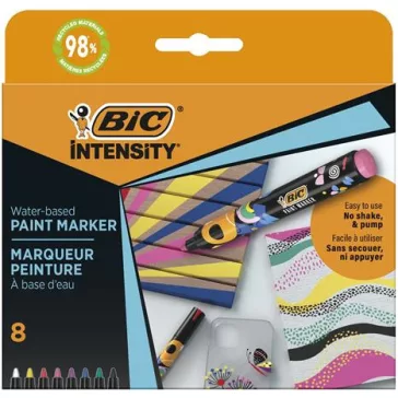   Dekormarker készlet, 1,5 - 2,3 mm, BIC "Paint marker", 8 különböző élénk szín