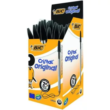   Golyóstoll, 0,32 mm, kupakos, BIC "Cristal Original", fekete