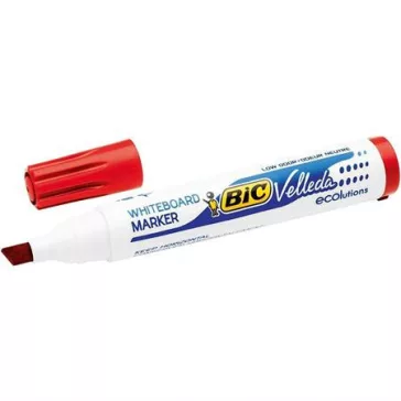   Flipchart- és táblamarker, 1,1-5,6 mm, vágott, BIC "Velleda ecolutions", piros