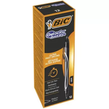   Zseléstoll, 0,3 mm, nyomógombos, BIC "Gel-ocity Quick Dry", fekete