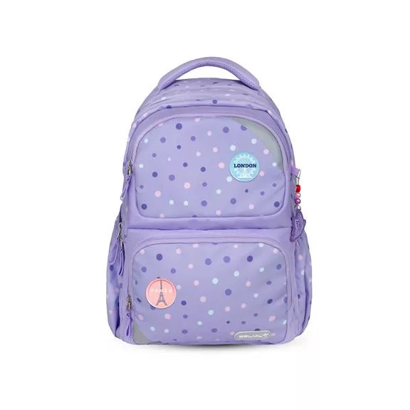 Iskolatáska, cipzáras, BELMIL "Maxi Pack Purple Dots", lila pöttyös Iskolatáska, cipzáras, BELMIL "Maxi Pack Purple Dots", lila pöttyös