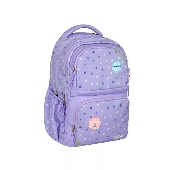 Iskolatáska, cipzáras, BELMIL "Maxi Pack Purple Dots", lila pöttyös Iskolatáska, cipzáras, BELMIL "Maxi Pack Purple Dots", lila pöttyös