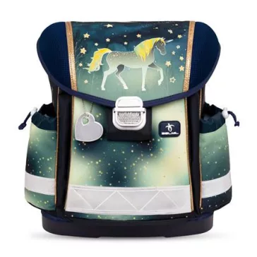  Iskolatáska, fémcsat, BELMIL "Classy Sparkling Unicorn", unikornis