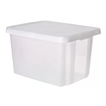   Tárolódoboz, tetővel, 45 l, áttetsző, CURVER "Essentials"