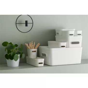   Műanyag tárolódoboz, 1,3 liter, SMARTSTORE "Compact Slim", fehér