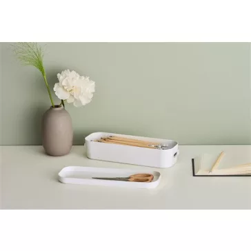   Műanyag tárolódoboz, 1,3 liter, SMARTSTORE "Compact Slim", fehér