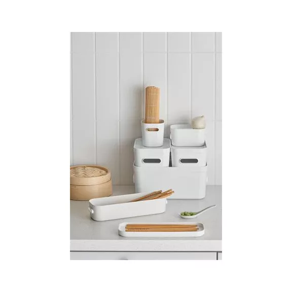 Műanyag tárolódoboz, 1,3 liter, SMARTSTORE "Compact Slim", fehér
