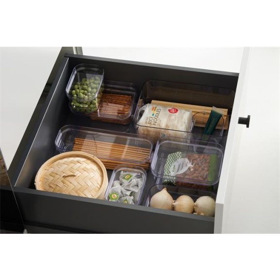 Műanyag tárolódoboz, 1,3 liter, SMARTSTORE "Compact Clear Slim", átlátszó