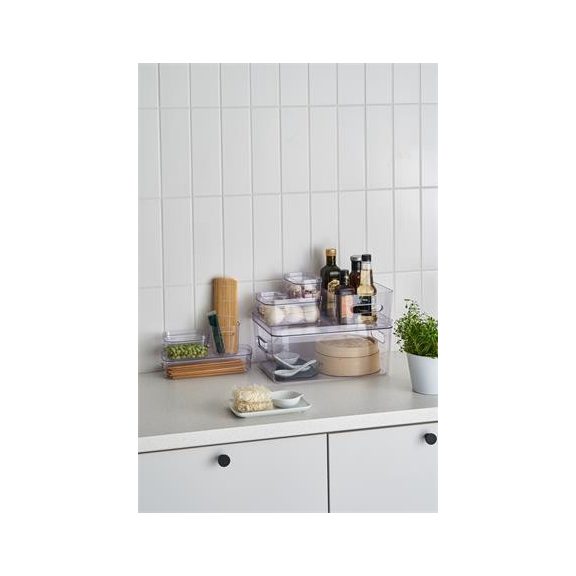 Műanyag tárolódoboz, 1,3 liter, SMARTSTORE "Compact Clear Slim", átlátszó
