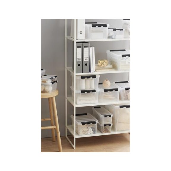 Műanyag tárolódoboz, 3,5 liter, fekete fogantyúkkal, SMARTSTORE "Classic 4", átlátszó