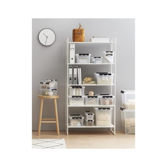 Műanyag tárolódoboz, 3,5 liter, fekete fogantyúkkal, SMARTSTORE "Classic 4", átlátszó