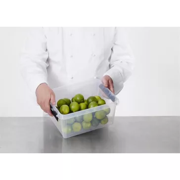   Műanyag tárolódoboz, 8 liter, fekete fogantyúkkal, SMARTSTORE "Classic 10", átlátszó