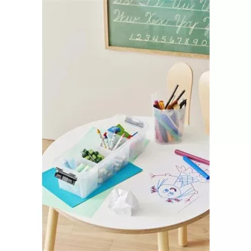   Műanyag tárolódoboz, fekete fogantyúkkal, 4 rekeszes, SMARTSTORE "Classic 4", átlátszó