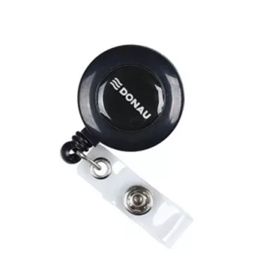   Azonosítókártya-tartó, kihúzható, patentos, DONAU, fekete