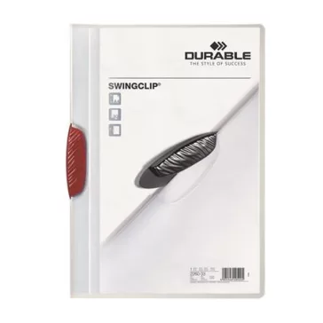   Gyorsfűző, klipes, A4, DURABLE "Swingclip® 30", piros