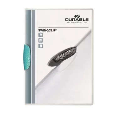   Gyorsfűző, klipes, A4, DURABLE "Swingclip® 30", világoskék