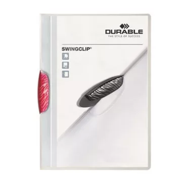   Gyorsfűző, klipes, A4, DURABLE "Swingclip® 30", bíbor
