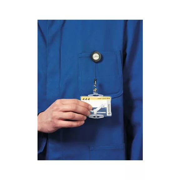 Azonosítókártya-tartó, kihúzható, patentos, DURABLE, fekete