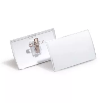   Névkitűző, csíptetővel és tűvel, PP, 54x90 mm, DURABLE "CLICK FOLD"