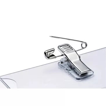   Névkitűző, csíptetővel és tűvel, PP, 54x90 mm, DURABLE "CLICK FOLD"