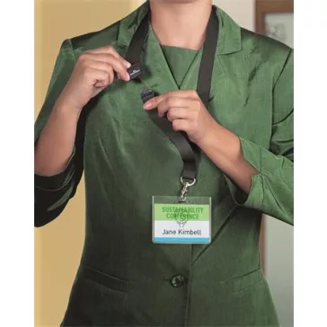   Nyakbaakasztó, karabinerrel, DURABLE "ECO", fekete