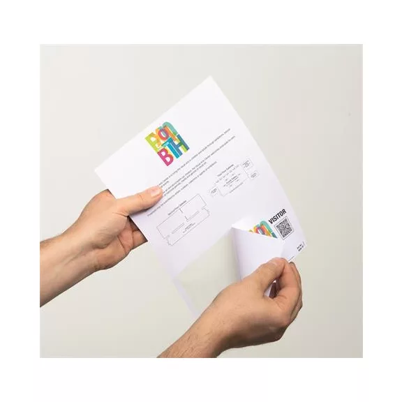 Névkitűző, Euro kivágás, 97x86 mm, DURABLE "VISITOR BADGE", fehér