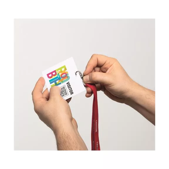 Névkitűző, Euro kivágás, 97x86 mm, DURABLE "VISITOR BADGE", fehér