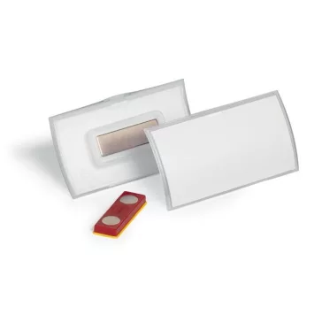   Névkitűző, mágnessel, elfordulásgátlóval, 75x40 mm, DURABLE "CLICK FOLD"