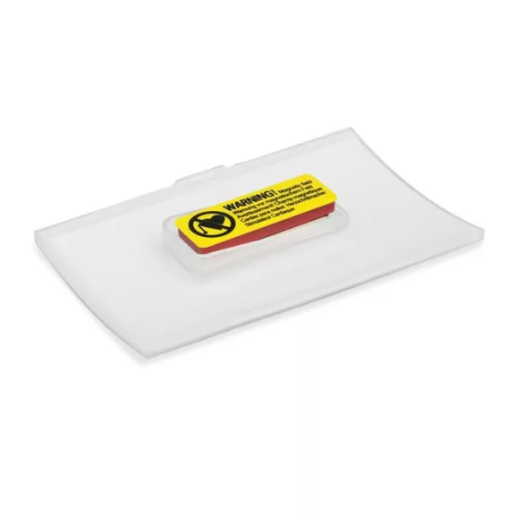 Névkitűző, mágnessel, elfordulásgátlóval, 75x40 mm, DURABLE "CLICK FOLD"