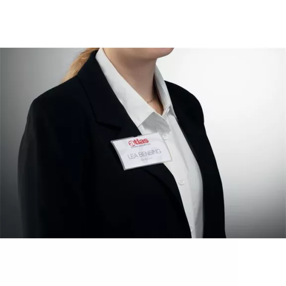 Névkitűző, mágnessel, elfordulásgátlóval, 90x54 mm, DURABLE "CLICK FOLD"
