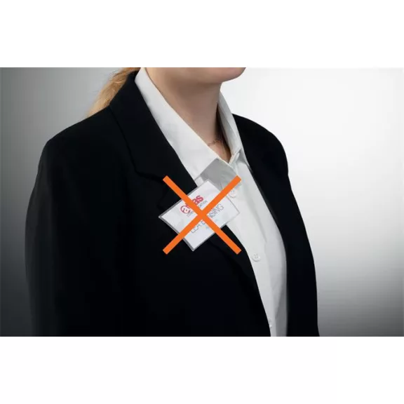 Névkitűző, mágnessel, elfordulásgátlóval, 90x54 mm, DURABLE "CLICK FOLD"