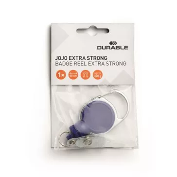   Azonosítókártya-tartó, kihúzható, patentos, DURABLE "Extra strong", sötétkék