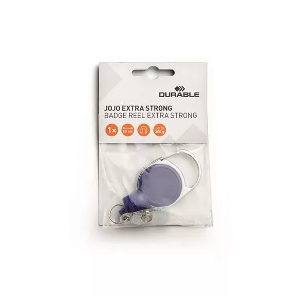 Azonosítókártya-tartó, kihúzható, patentos, DURABLE "Extra strong", sötétkék