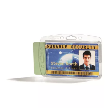   Azonosítókártya-tartó, 2 kártyához, zárt, DURABLE "ENCLOSED", áttetsző