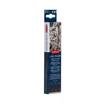   Tűfilc szett, 0,1/ 0,3/0,5 mm, DERWENT "Line Marker", fekete