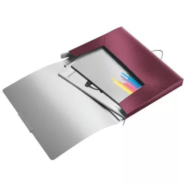   Gumis mappa, 30 mm, PP, A4, LEITZ "Style Jumbo", gránátvörös