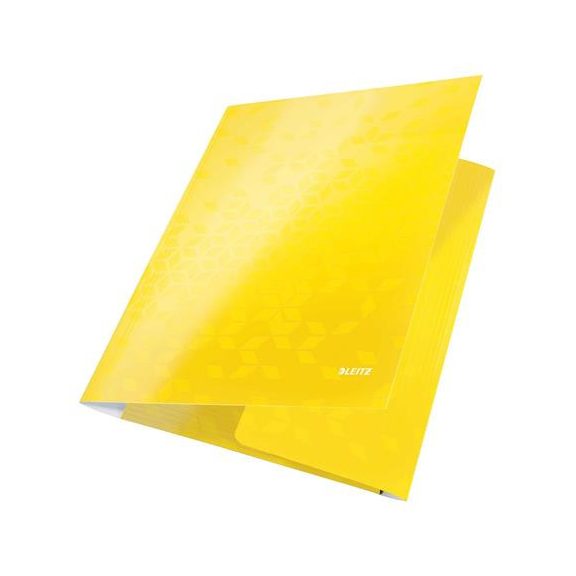 Gumis mappa, 15 mm, karton, A4, LEITZ "Wow", sárga