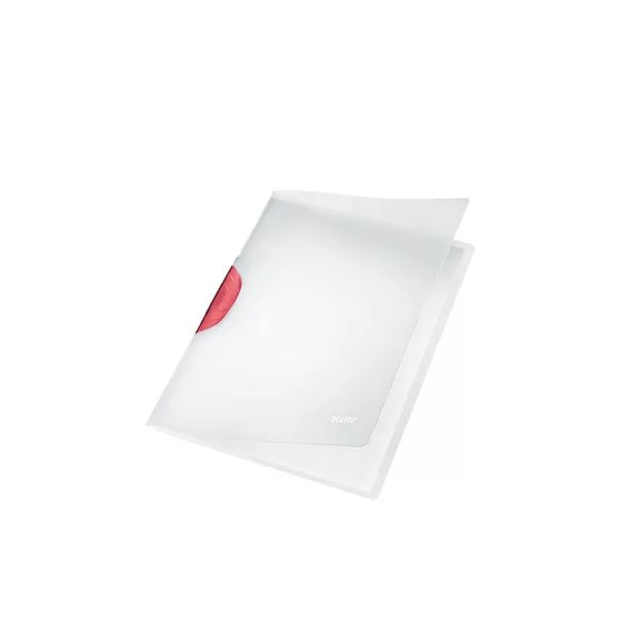 Gyorsfűző, klipes, PP, A4, LEITZ "ColorClip Magic", piros