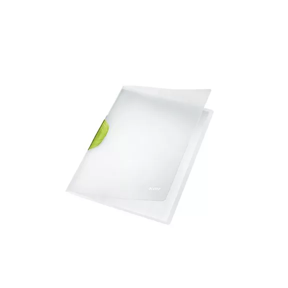 Gyorsfűző, klipes, PP, A4, LEITZ "ColorClip Magic", zöld