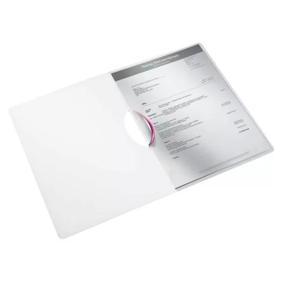 Gyorsfűző, klipes, PP, A4, LEITZ "Wow ColorClip" rózsaszín